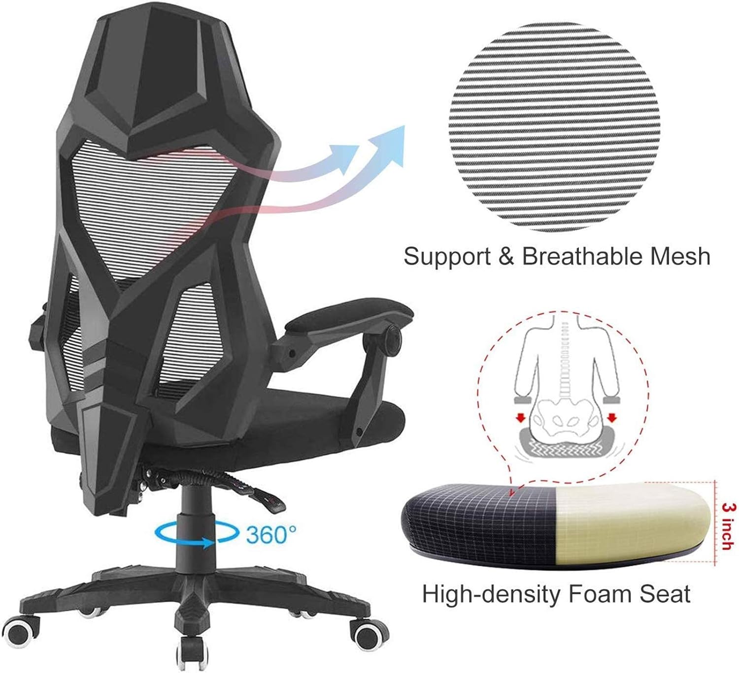 RESIGILAT - Scaun de Gaming Ergonomic Predator cu spătar ventilat și design futurist
