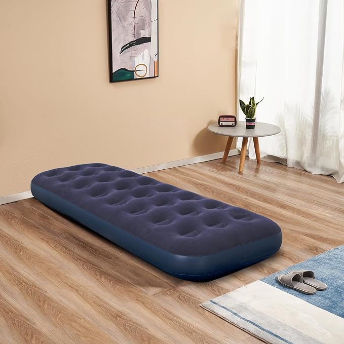 Saltea gonflabila pentru camping, plaja, 1-2 persoane, PVC si catifea
