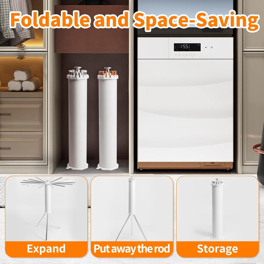 RESIGILAT - Uscator de rufe tip trepied, pliabil si compact, cu 16 brate rotative, pentru interior si exterior, 125cm