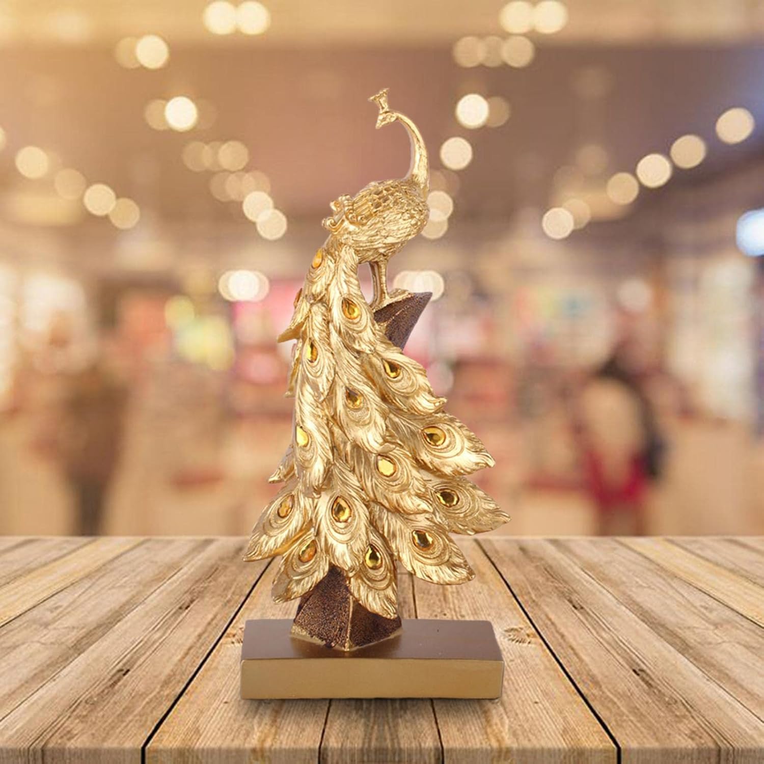 Statueta Decorativa Paun Elegant 40 cm din Rasina