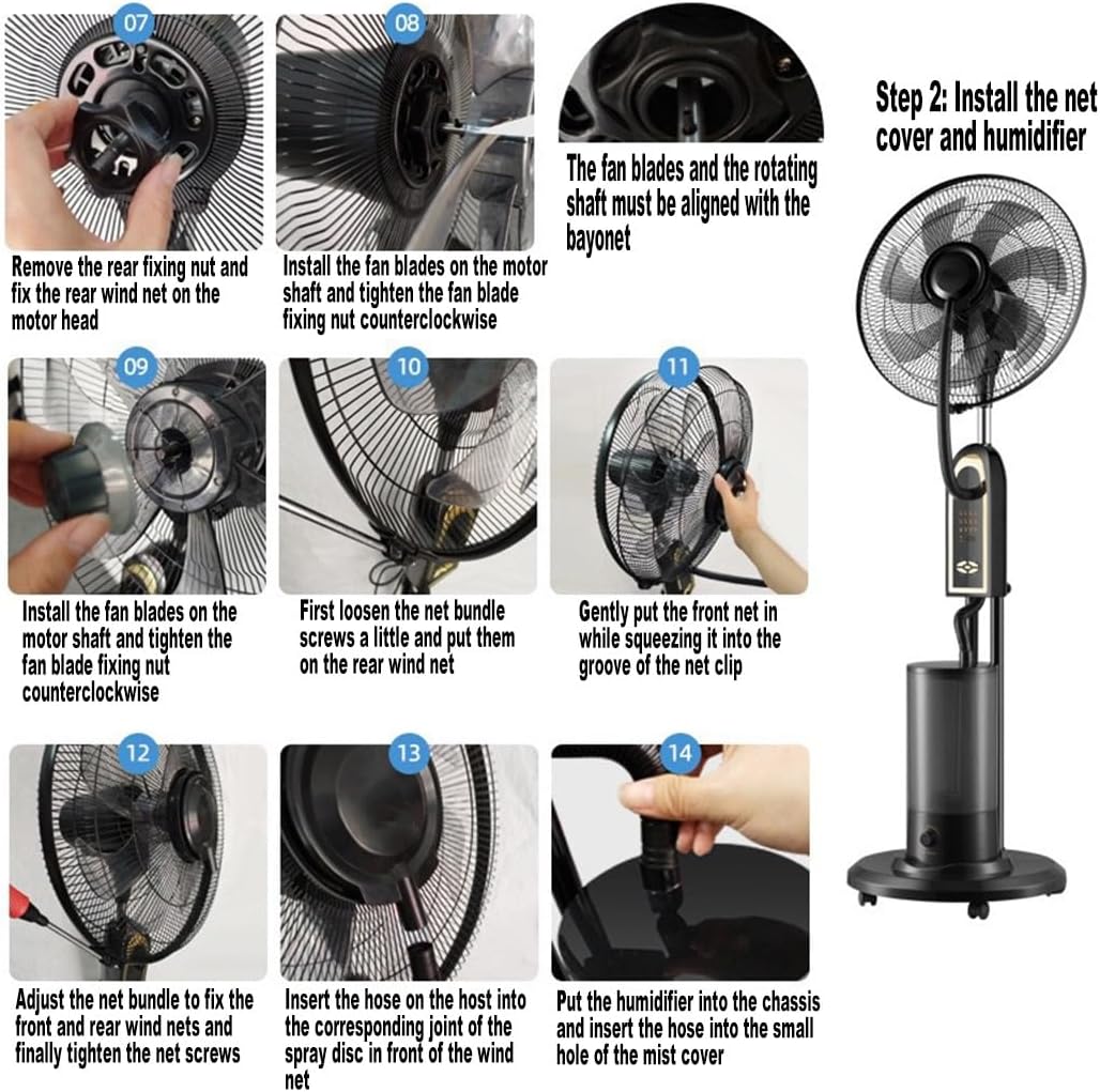 RESIGILAT - Ventilator electric cu umidificator 4L, telecomanda si motor cupru – 130 cm, 16 inch, 3 viteze