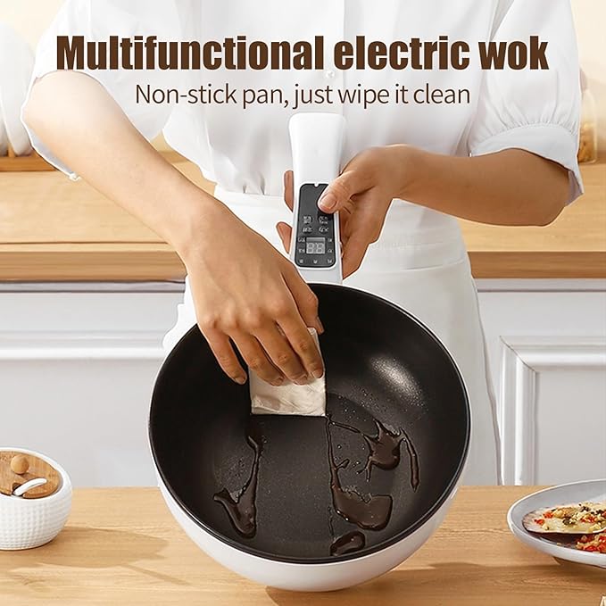 Tigaie Electrica Inteligenta 4L, 28 cm, Multifunctionala cu Panou Control, Invelis Antiaderent si Functii Gatit Rapid