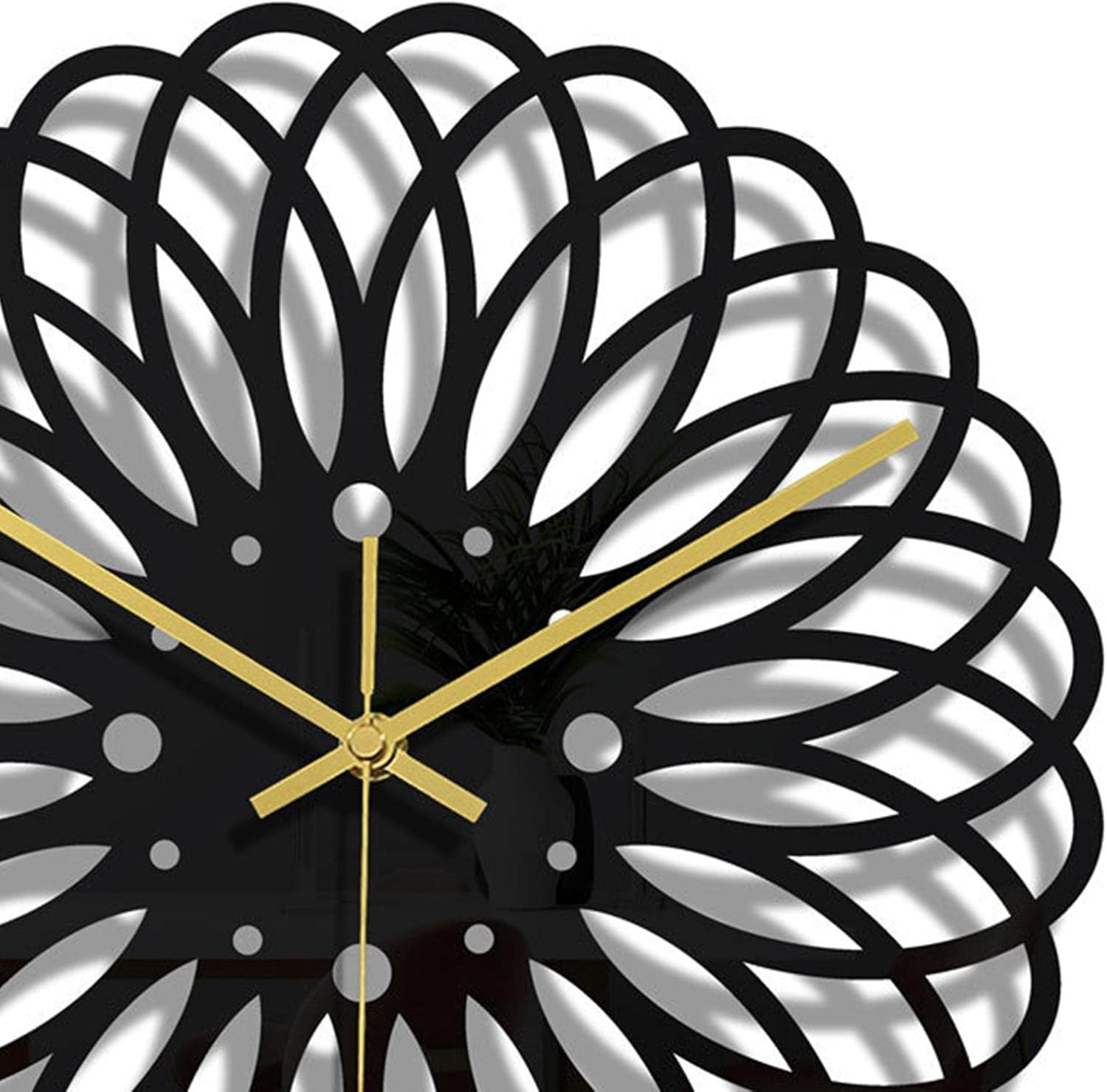 Ceas de perete  30 cm design geometric 3D modern silentios culoare neagra