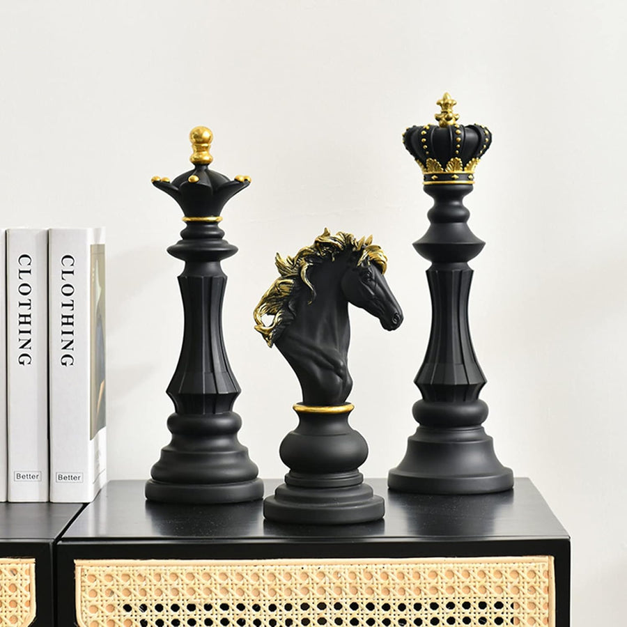 Statuete Sah Premium, Ornamente Regi, Dame, Calareti, Sculpturi Rasina, Decor Casa