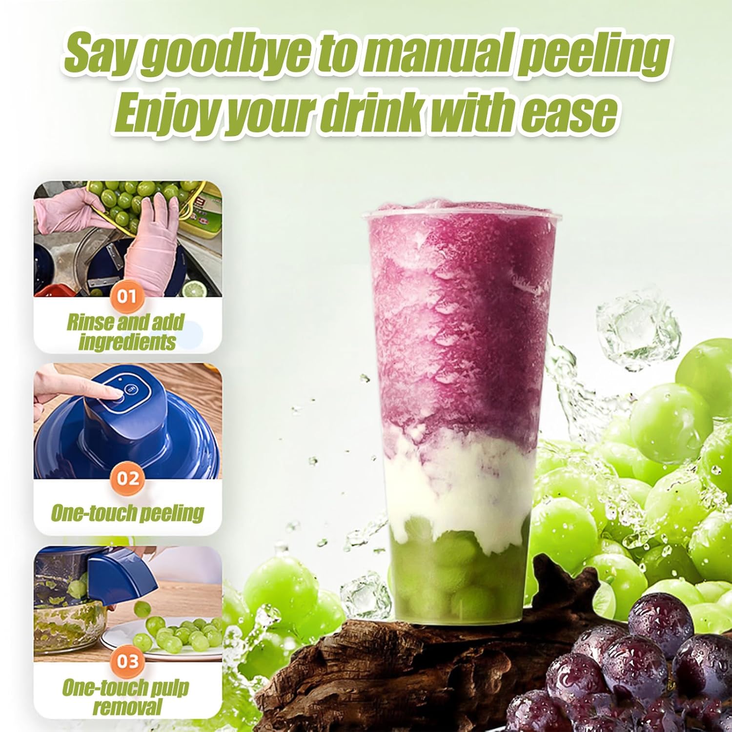 Masina automata de curatat struguri, usturoi si rosii cherry, instrument de indepartare a pielii pentru fructe mici