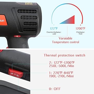 Suflanta aer cald tip pistol 2000W, 2 viteze 230V 600 °C