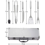 Set 5 Ustensile Gratar Otel Inoxidabil cu Cutie Depozitare Aluminiu - detaliu produs