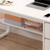 Birou minimalist alb cu rafturi - 160x60x73 cm, ideal pentru spații mici, lucru și studiu - detaliu produs