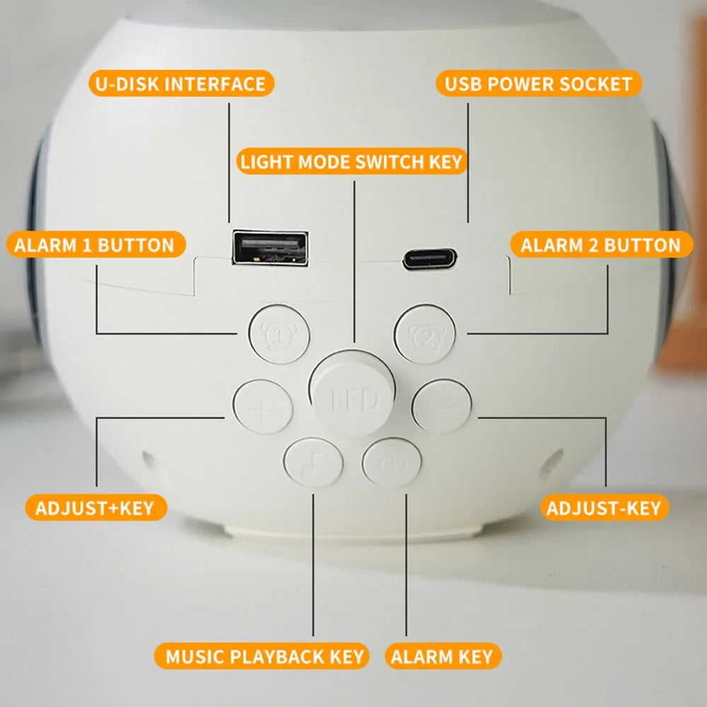 Ceas desteptator Emoji cu lumină si difuzor Bluetooth – Robot amuzant pentru trezire si decor modern