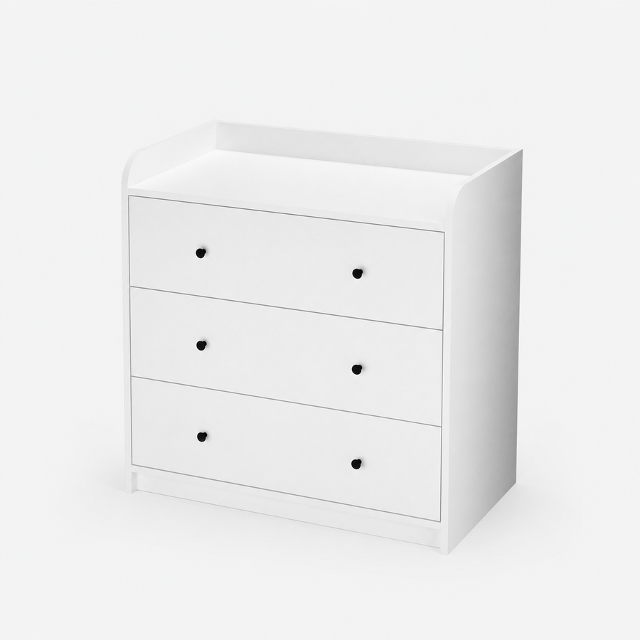 Comoda dormitor din PAL 90x50,1x90 cm, cu 3 sertare si 6 compartimente