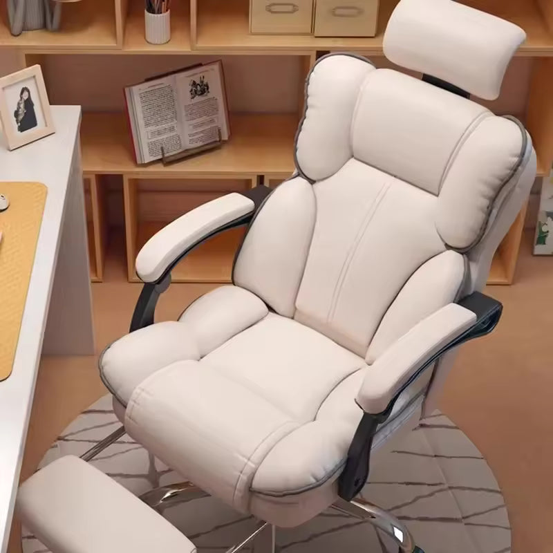 Scaun Ergonomic Directorial cu Suport Picioare Rabatabil Piele Ecologica - detaliu produs