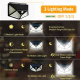 Set 4 Lampi Solare 100LED cu Senzor de Miscare Iluminare Exterior Waterproof - detaliu produs