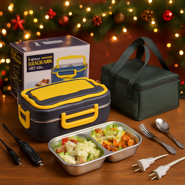 Caserola Electrica Portabila 1.5L, Incalzitor Alimente, Alimentare Casa + Auto, 19.8x11.6x26.8 cm