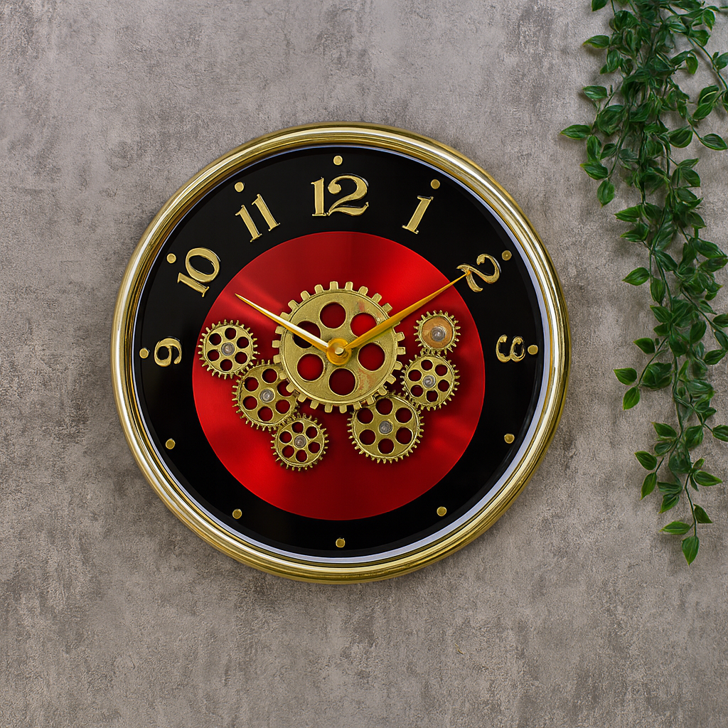 Ceas modern de perete  cu rotite in miscare si mecanism silentios, 35 cm