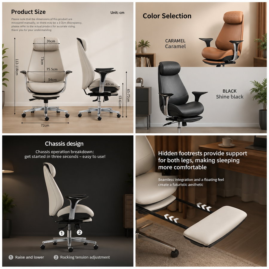 Scaun Gaming Ergonomic cu Spatar Inalt si Suport Lombar Ajustabil - detaliu produs