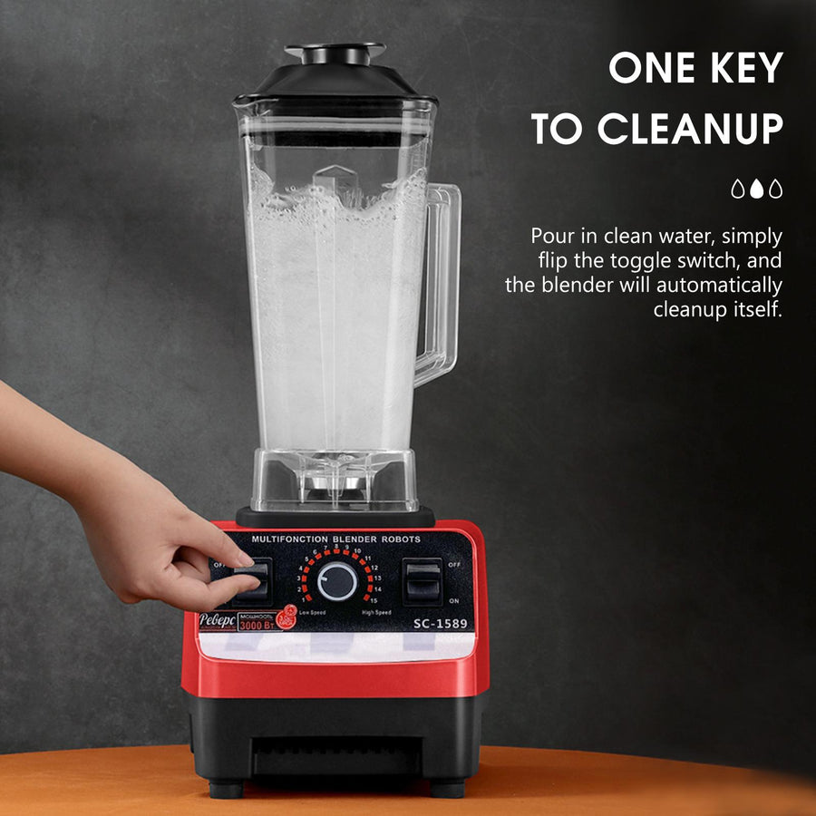 RESIGILAT - Blender Profesional de bucatarie 2 in 1, 2.5L, motor din cupru, 15 viteze, 4500W
