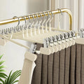 Set 10 umerase cu clips pentru pantaloni, otel, 31 x 13 cm, crem
