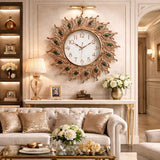 RESIGILAT - Ceas de perete decorativ 70 cm model pene de paun design elegant premium silentios