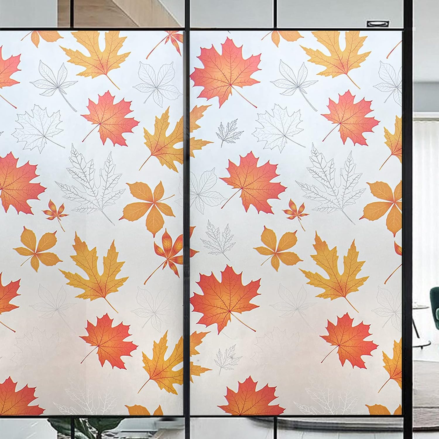 Folie autoadeziva geam, frunze aramii, 45 x 500 cm