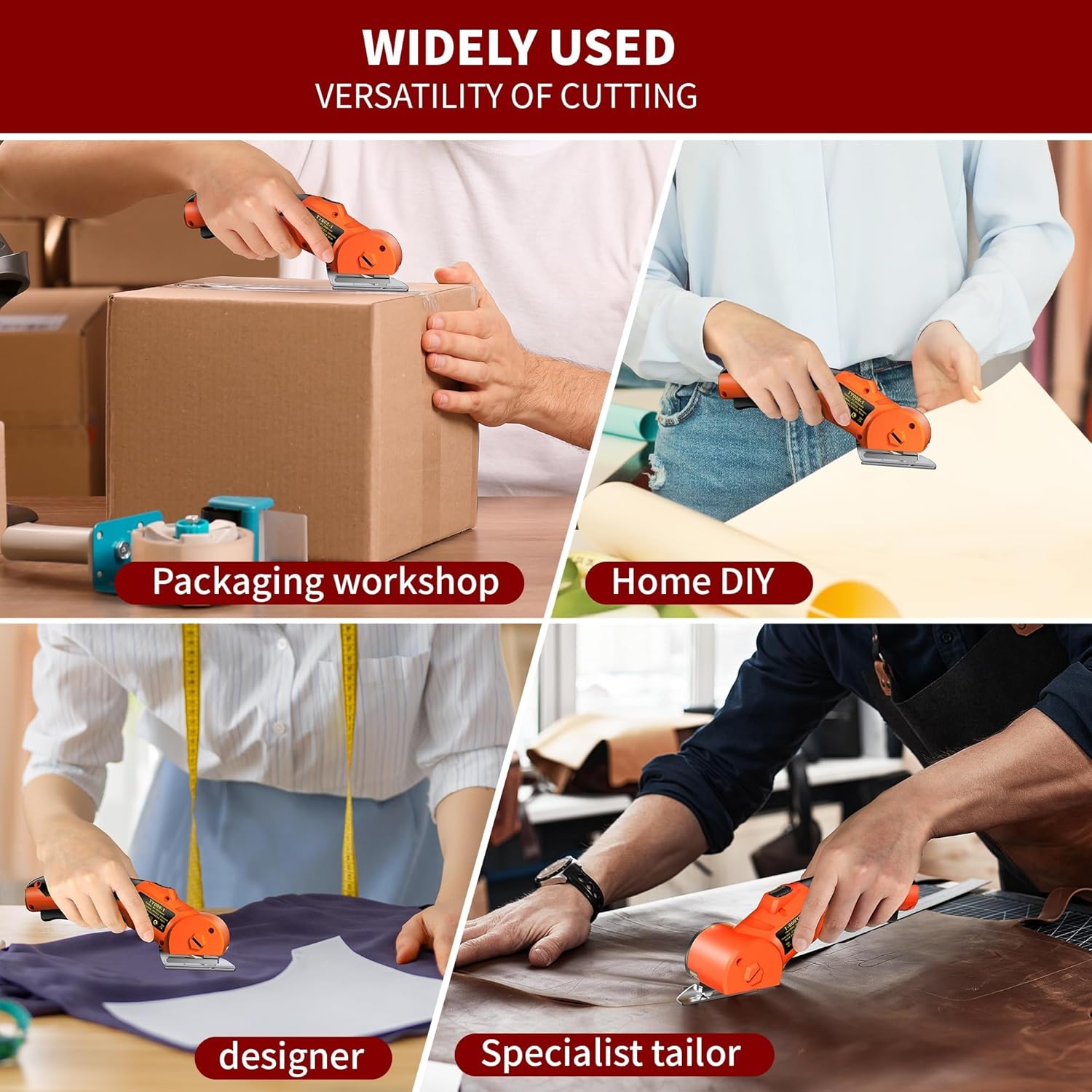 Foarfeca Electrica pentru Cartoane, Textile si Piele, cu LED, Lama Otel si Baterie Reincarcabila 2300mAh