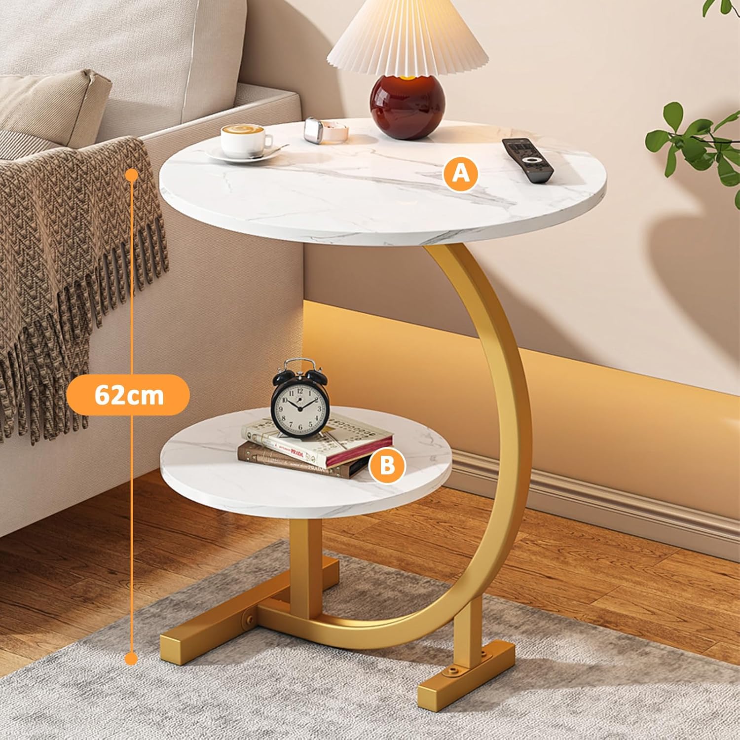 RESIGILAT - Masuta de cafea pentru living, design nordic, elegant, 62x40cm