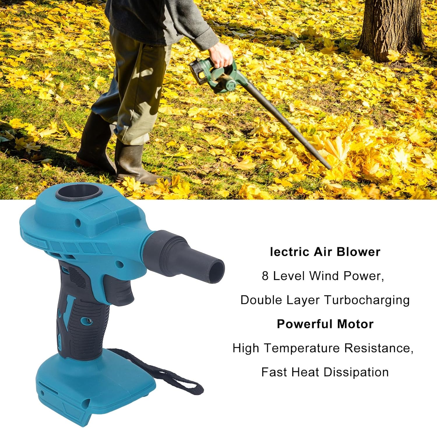 Suflanta portabila cu functie de aspirare, 2 acumulatori 24V, 500W, 200m/s