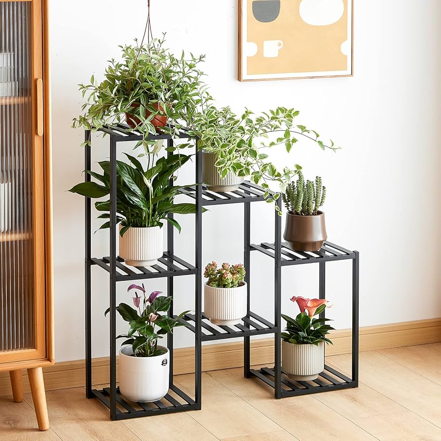 Raft depozitare multifunctional cu 7 niveluri negru 95x82.5x27.5 cm