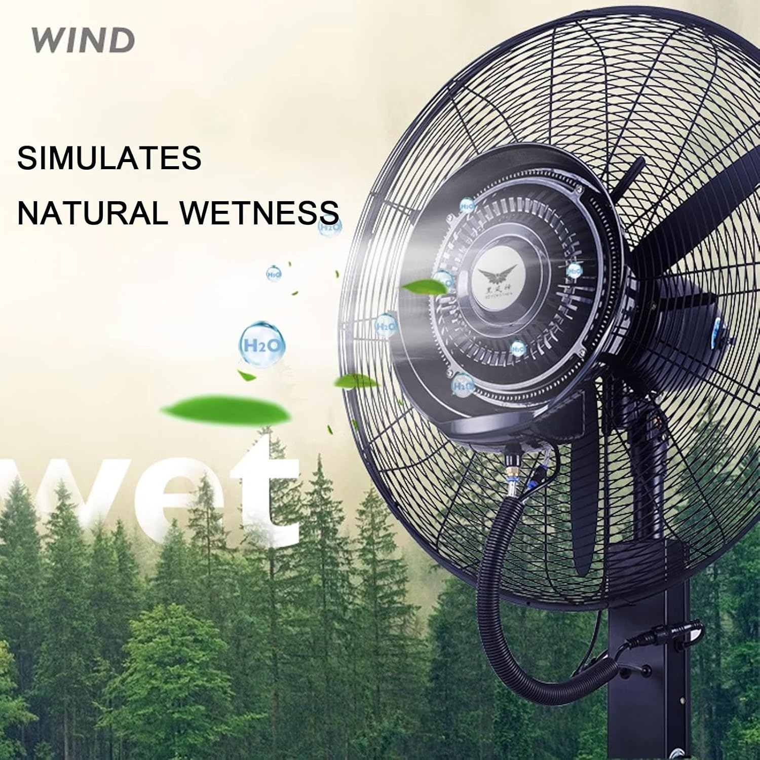 RESIGILAT - Ventilator industrial cu rezervor apa 40 litri, diametru 55cm, putere 160 W – 3 trepte