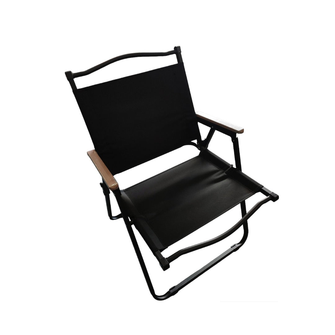 Scaun metalic plabil pentru gradina, camping sau plaja, 54x59x76 cm, negru