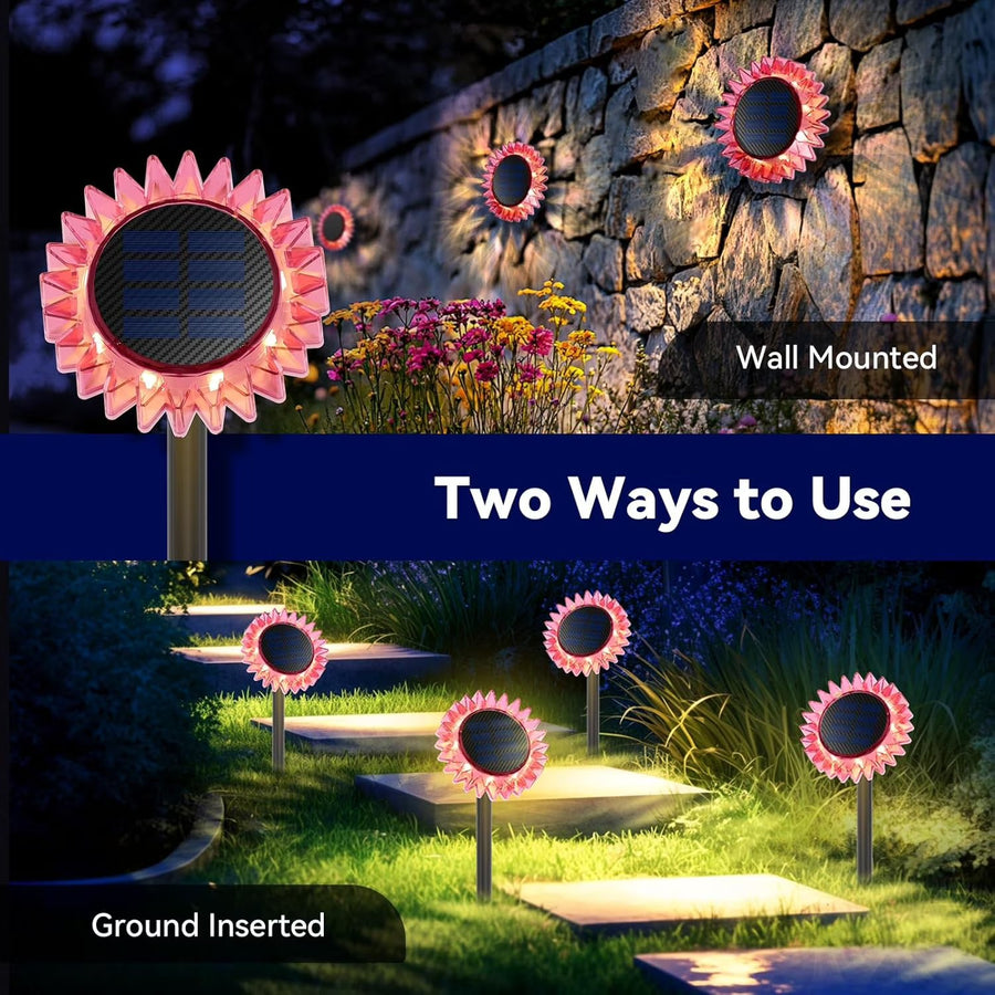 Lampa Solara de Gradina Floarea-soarelui LED Iluminare Automata Decorativa - detaliu produs