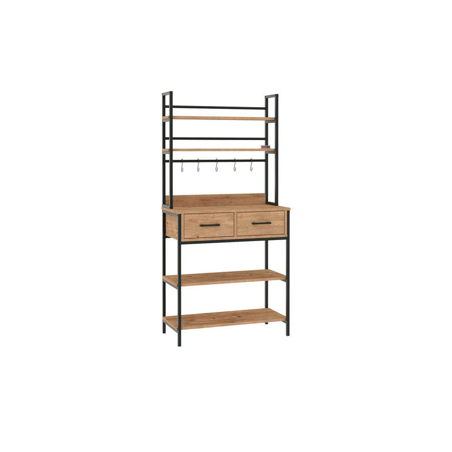 Suport de bucătărie cu 2 sertare și 5 rafturi 120x74x10 cm