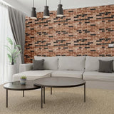 Tapet Caramida Maro cu Negru 3D Autoadeziv 70x77cm Decorativ - detaliu produs