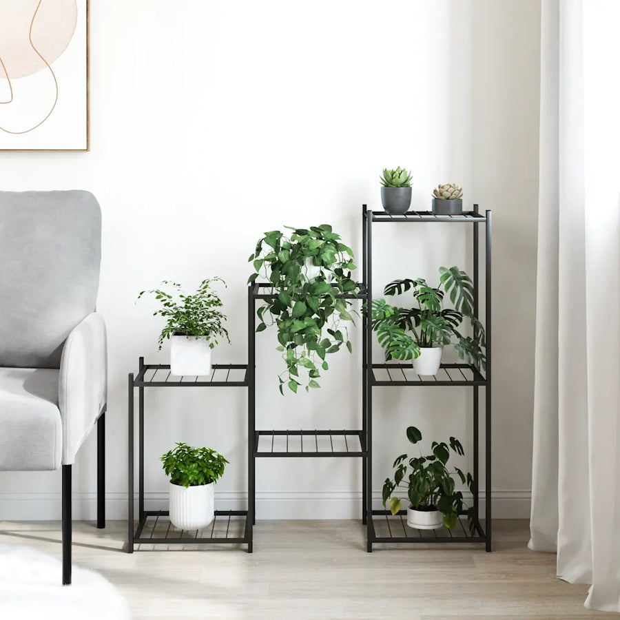 Raft depozitare multifunctional cu 7 niveluri negru 95x82.5x27.5 cm