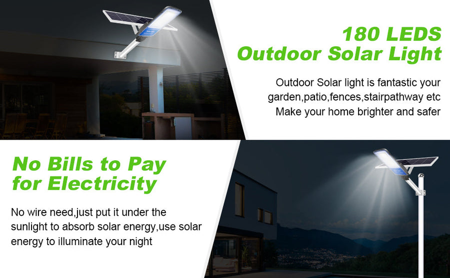 Lampa solara stradala LED cu panou solar 400W, brat montare si telecomanda, 13500 lumeni, 180 LED