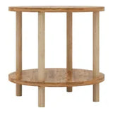 Masuta Cafea Rotunda Lemn Picioare Metalice Design Modern Gri Antracit - detaliu produs