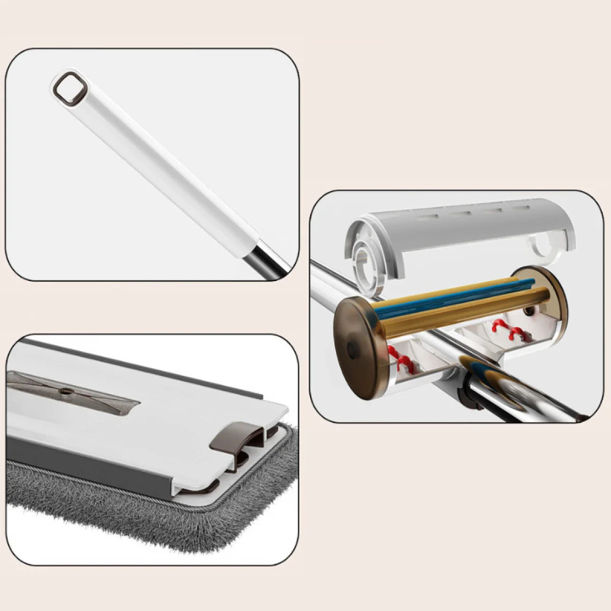 Set mop rotativ cu 2 lavete microfibra si lighean pliabil de 8 L