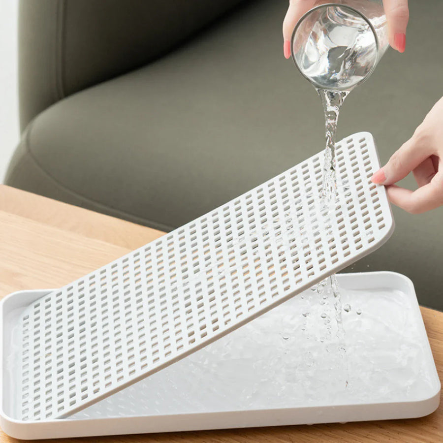 Tava multifunctionala cu sistem de scurgere pentru bucatarie si baie, 38 x 22.4 x 2.3 cm