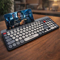 Tastatura wireless Bluetooth QK8066 cu suport integrat pentru telefon saui tableta