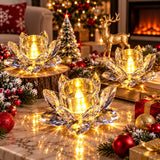Set 6 Lumânări LED Decorative în Formă de Floare, Efect Cristal, Lumină Caldă, Fără Flacără - detaliu produs
