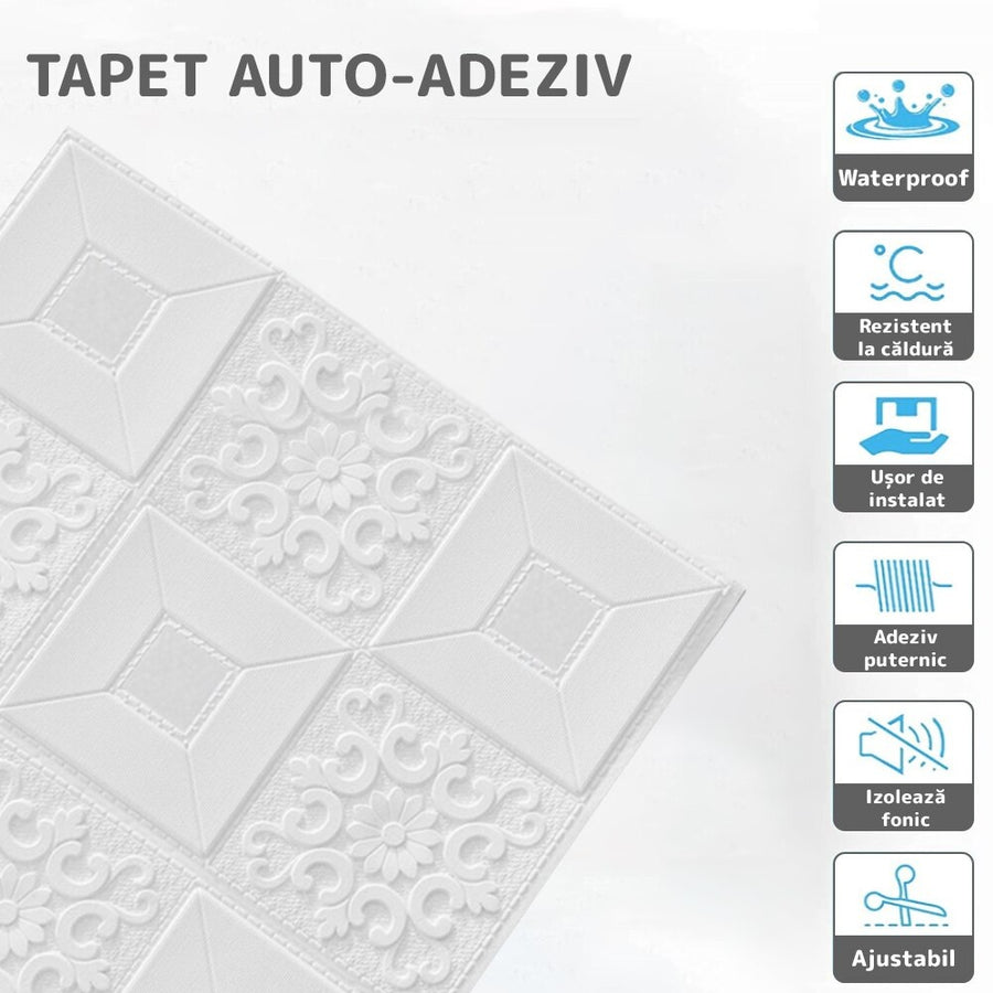 Tapet 3D Autoadeziv Patrate Design Modern pentru Tavan si Perete Usor de Montat - detaliu produs