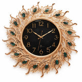 RESIGILAT - Ceas de perete decorativ 70 cm model pene de paun design elegant premium silentios