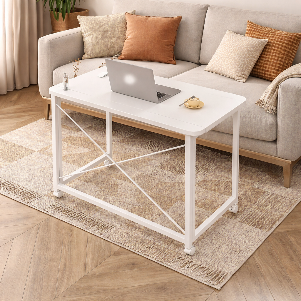 Birou compact cu roti 60x40x75 cm pentru laptop sau birou acasa