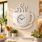 Ceas de Perete Decorativ în Formă de Ceașcă de Cafea – 27 × 22 cm - imagine principala