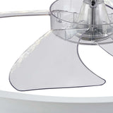 Lustra LED cu Ventilator Alba Rotunda Minimalist Design Modern - detaliu produs