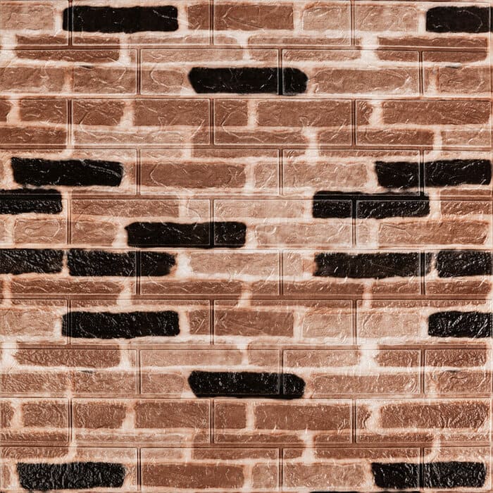 Tapet Caramida Maro cu Negru 3D Autoadeziv 70x77cm Decorativ - detaliu produs