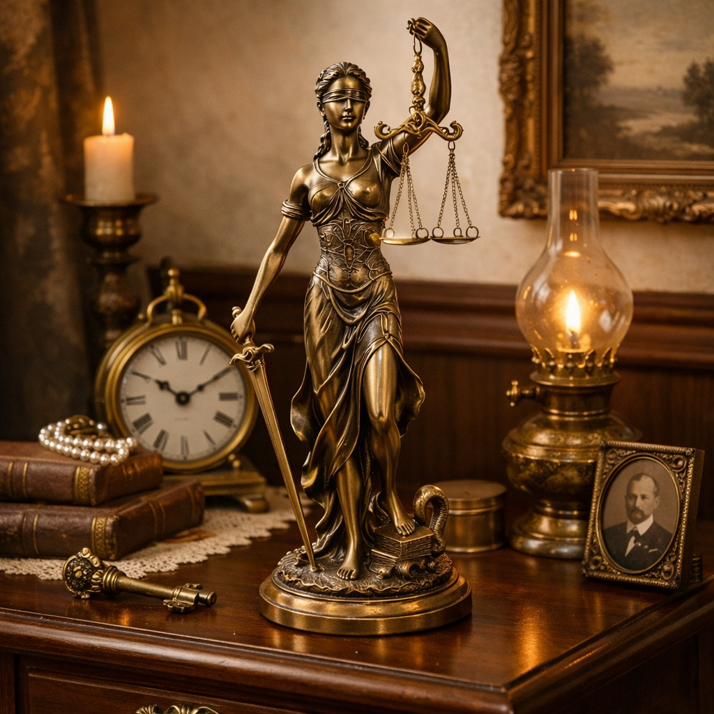 Statueta Decorativa, Zeita Justitiei Themis, Simbol al Dreptatii si Echilibrului – 39 cm