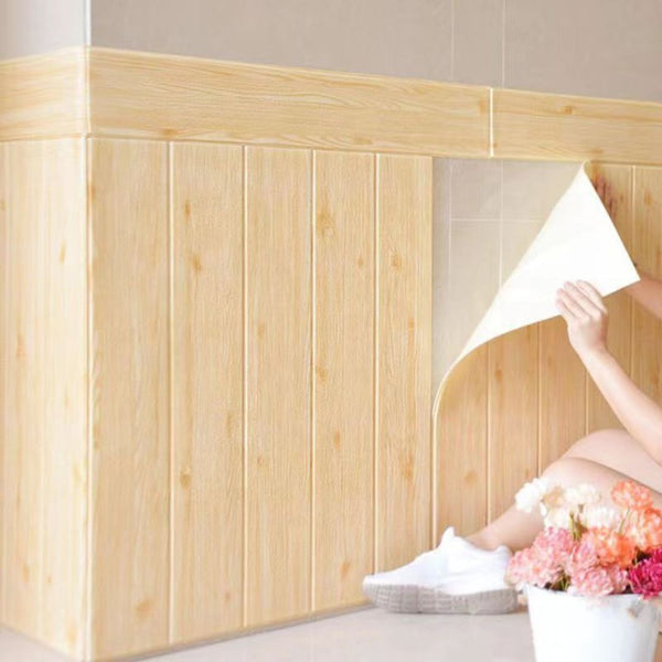 Tapet autocolant pentru perete 3D imitatie lemn, 5mm, autoadeziv, 70x77 cm