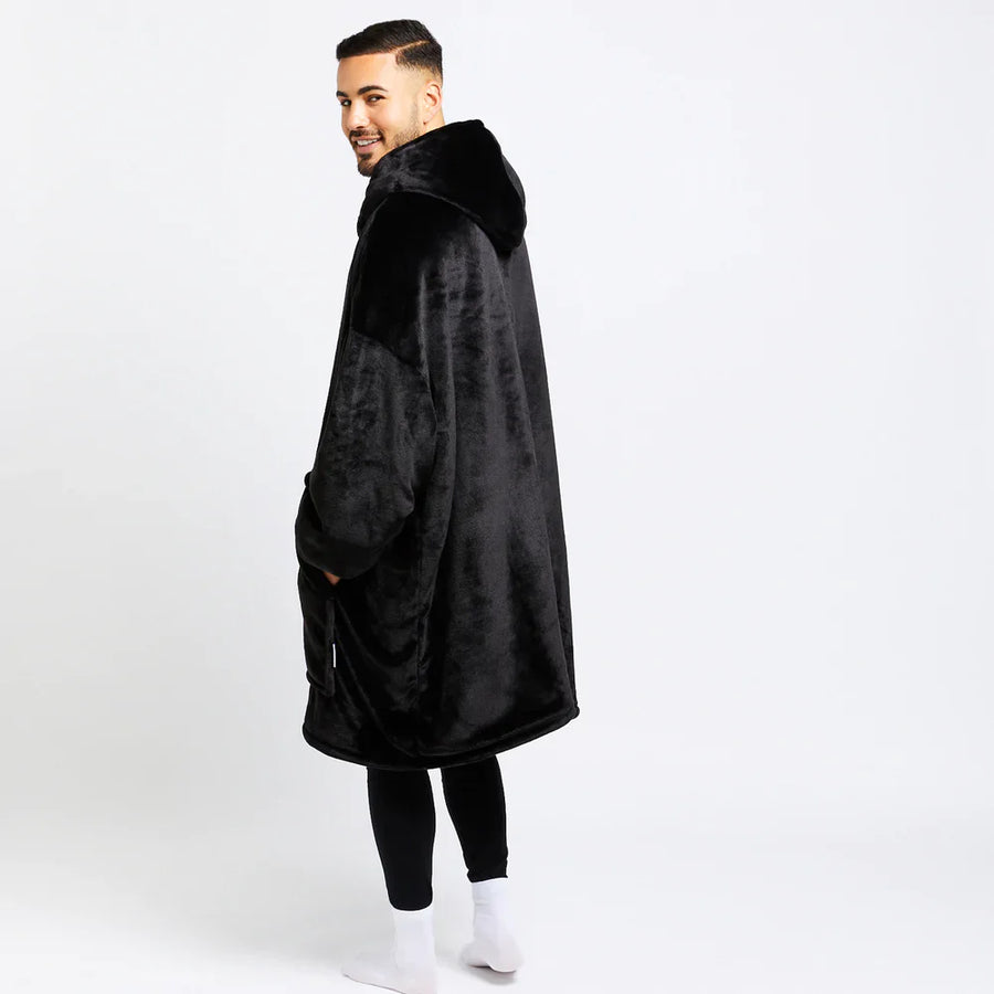 Patura-hanorac cu gluga, confortabila, calduroasa si pufoasa Huggle Hoodie