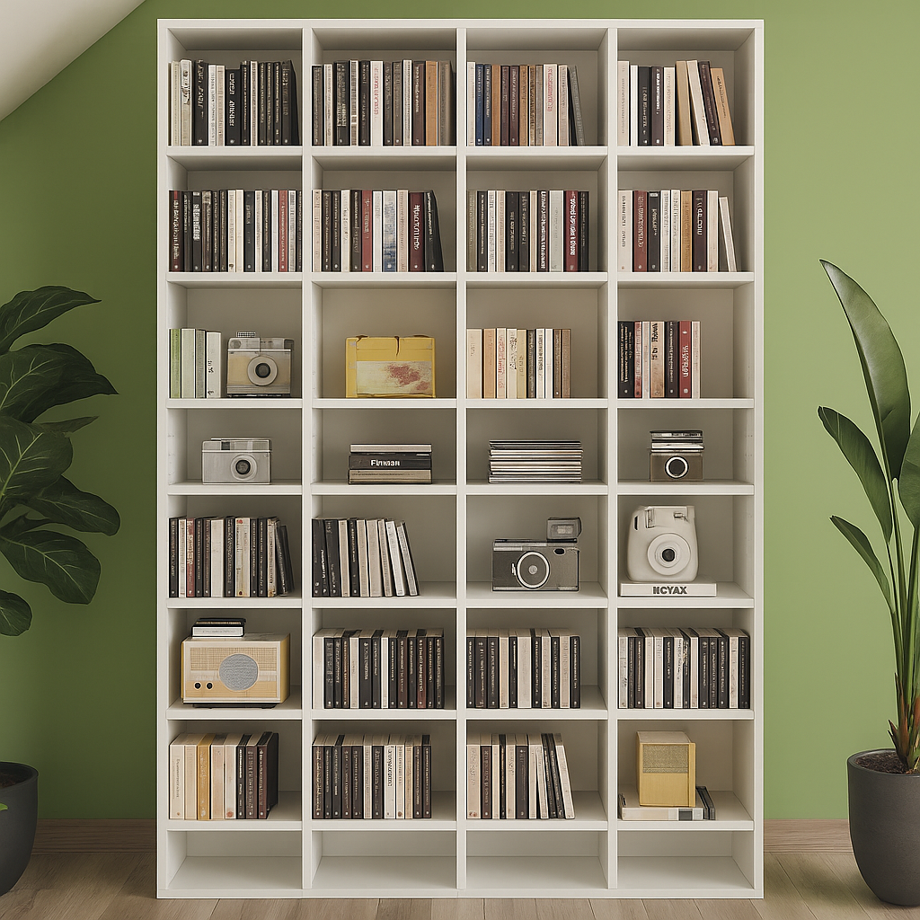 Biblioteca cu 24 de rafturi, design modern, spațiu generos, calitate superioară 101.8 x 16,3 x 178 cm