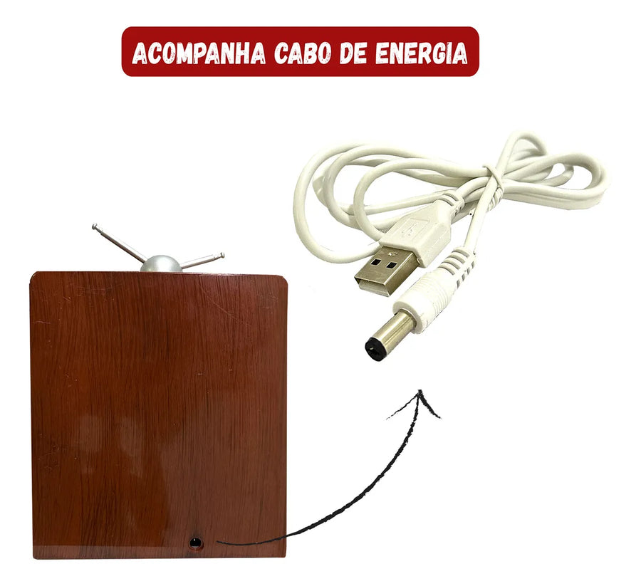 Glob de zapada TV retro cu lumini LED si muzica de Craciun